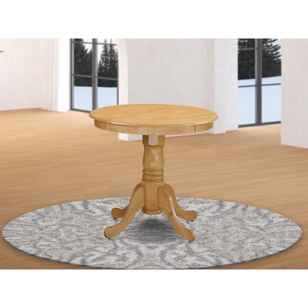 East West Furniture 30 in. Eden Round Rubber Wood Oak Dining Table EMT-OAK-TP